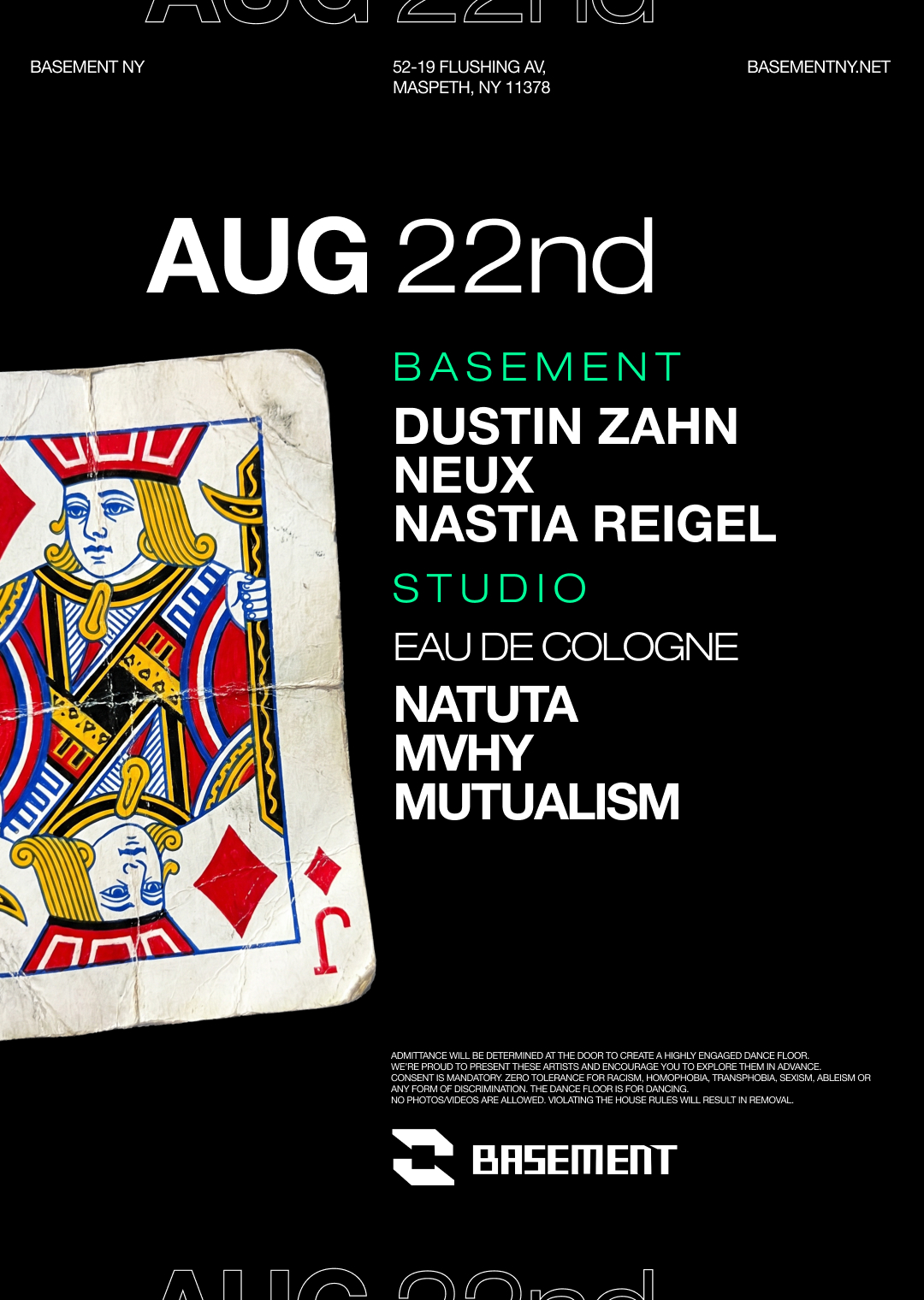 Dustin Zahn / Nastia Reigel / NEUX / Eau De Cologne: Natuta / MVHY / Mutualism