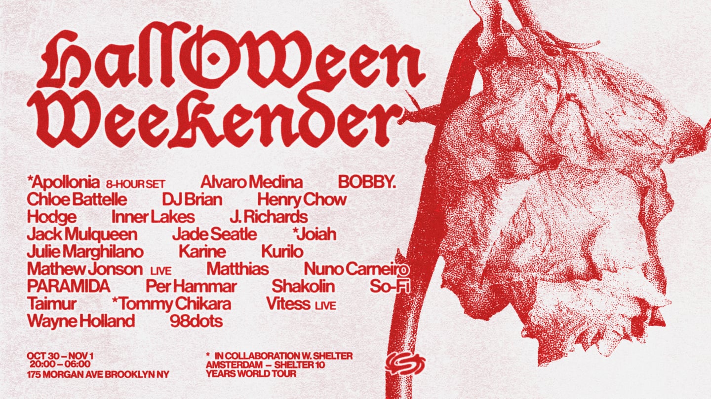 Halloween Weekender: Apollonia, PARAMIDA, Mathew Jonson (LIVE) + many more